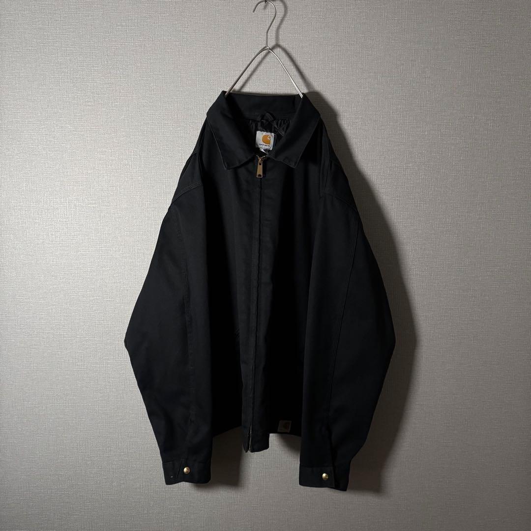 希少2XL★Carhartt カーハート カバーオールブルゾン 金ボタン 黒