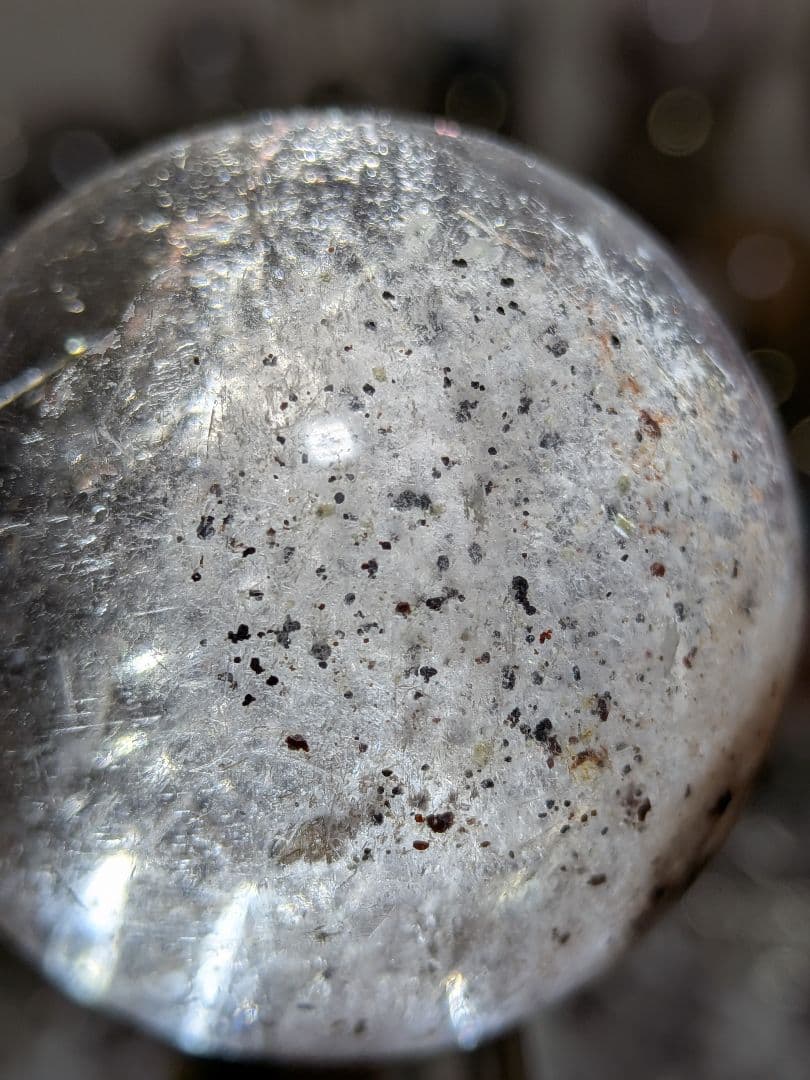 ハマノ☆スモーキークォーツ☆スフィア☆符文字入り☆希少☆台座つき☆