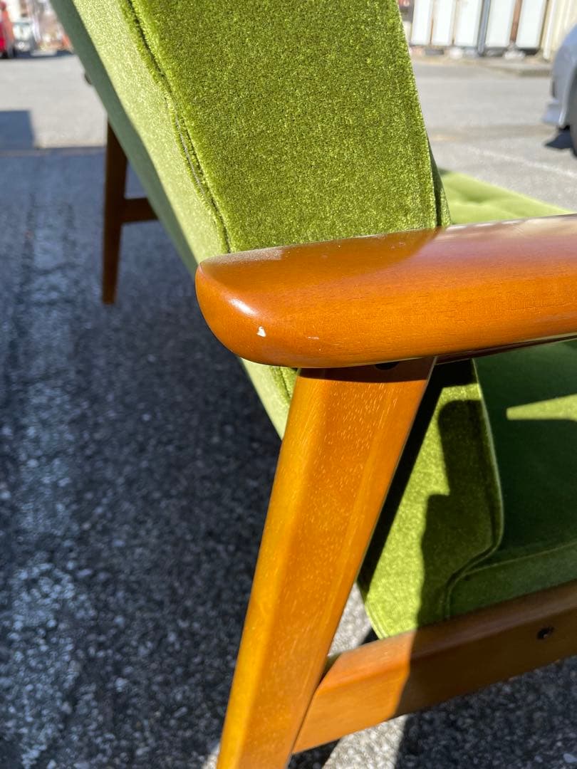 うず　カリモク60 Kチェア2シーター モケットグリーン　おまけ付