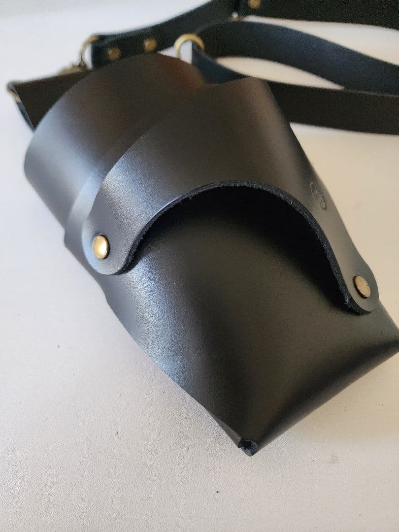 シザーケース 本革 5丁 黒