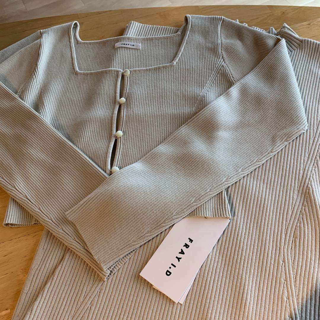 【新品】FRAY I.D フレイアイディー カーデセットリブワンピース Ｆ