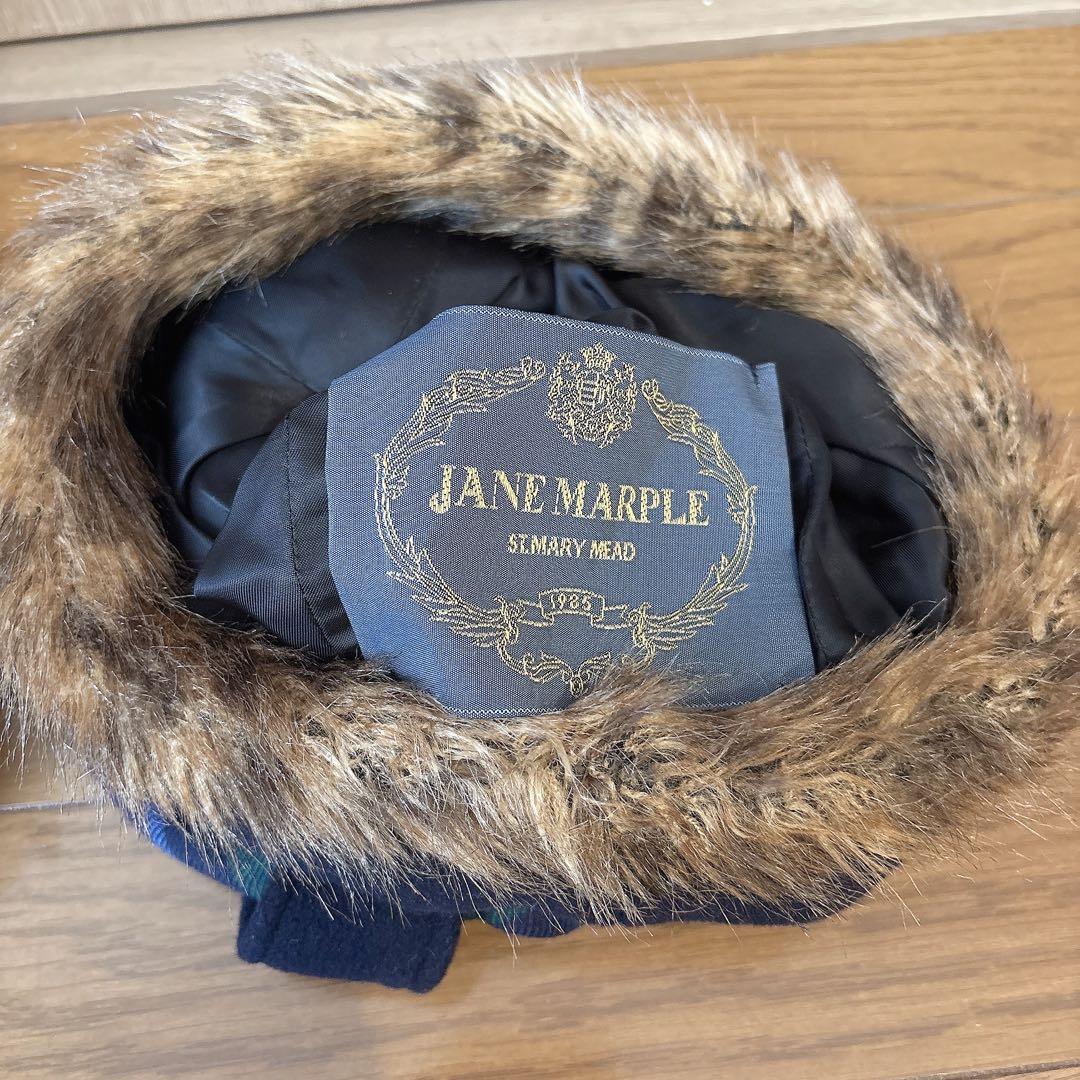 Jane Marple 王冠　クラウンハット　ネイビーチェック