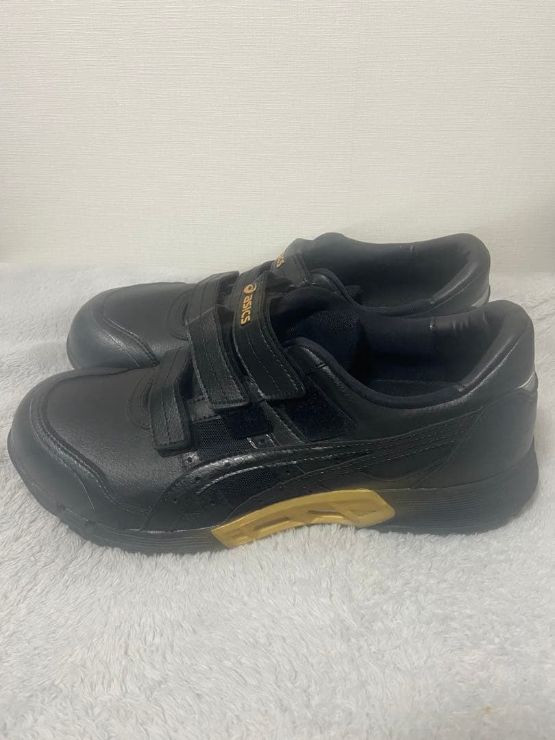 ASICS ブラック 安全靴 ベルクロ式 箱無し　新品未使用。