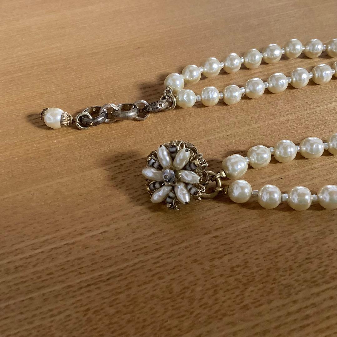 ミリアムハスケル　バロックパール　フラワーネックレス　美品