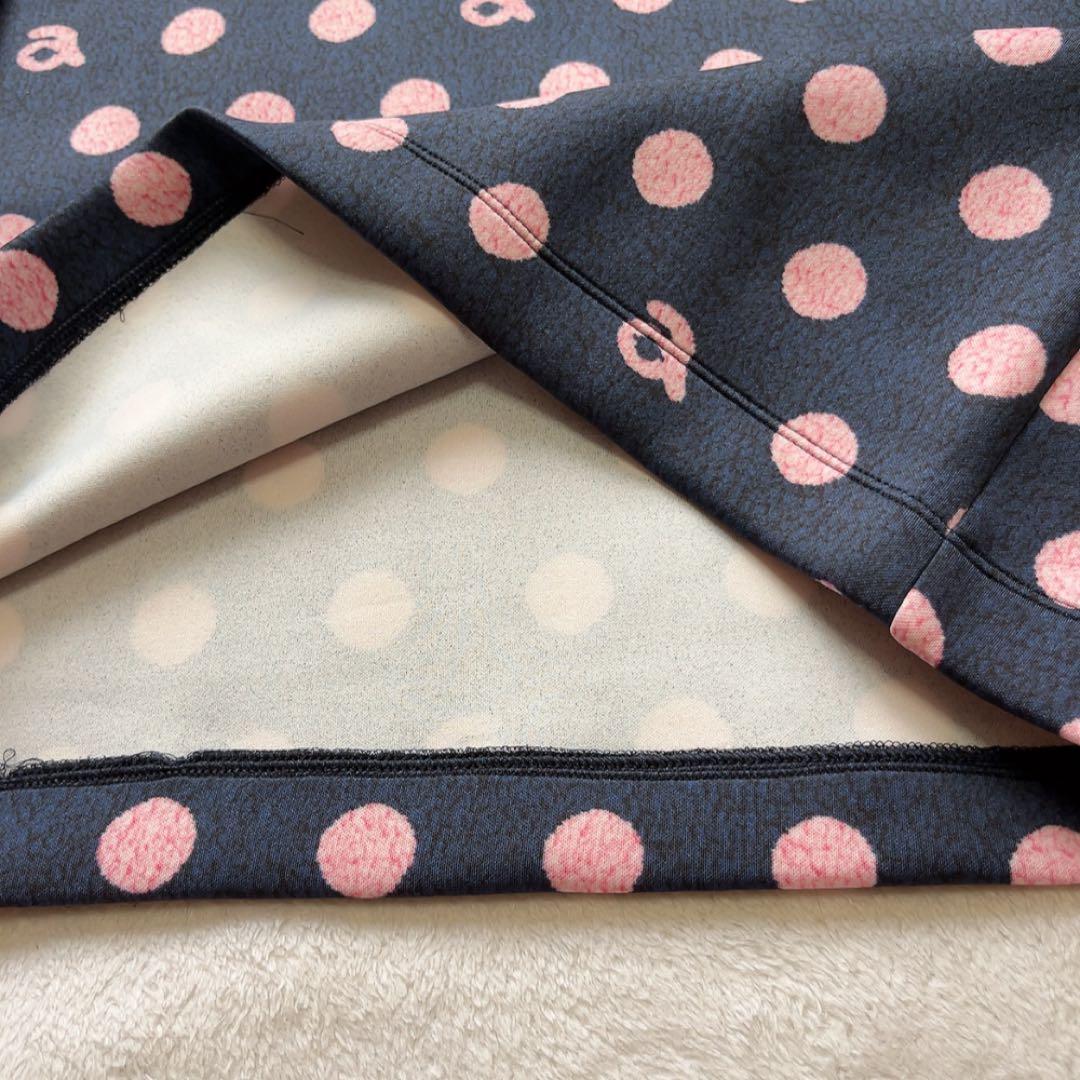 美品　アルチビオ　セットアップ　モックネック　スカート　水玉　ドット　ネイビー