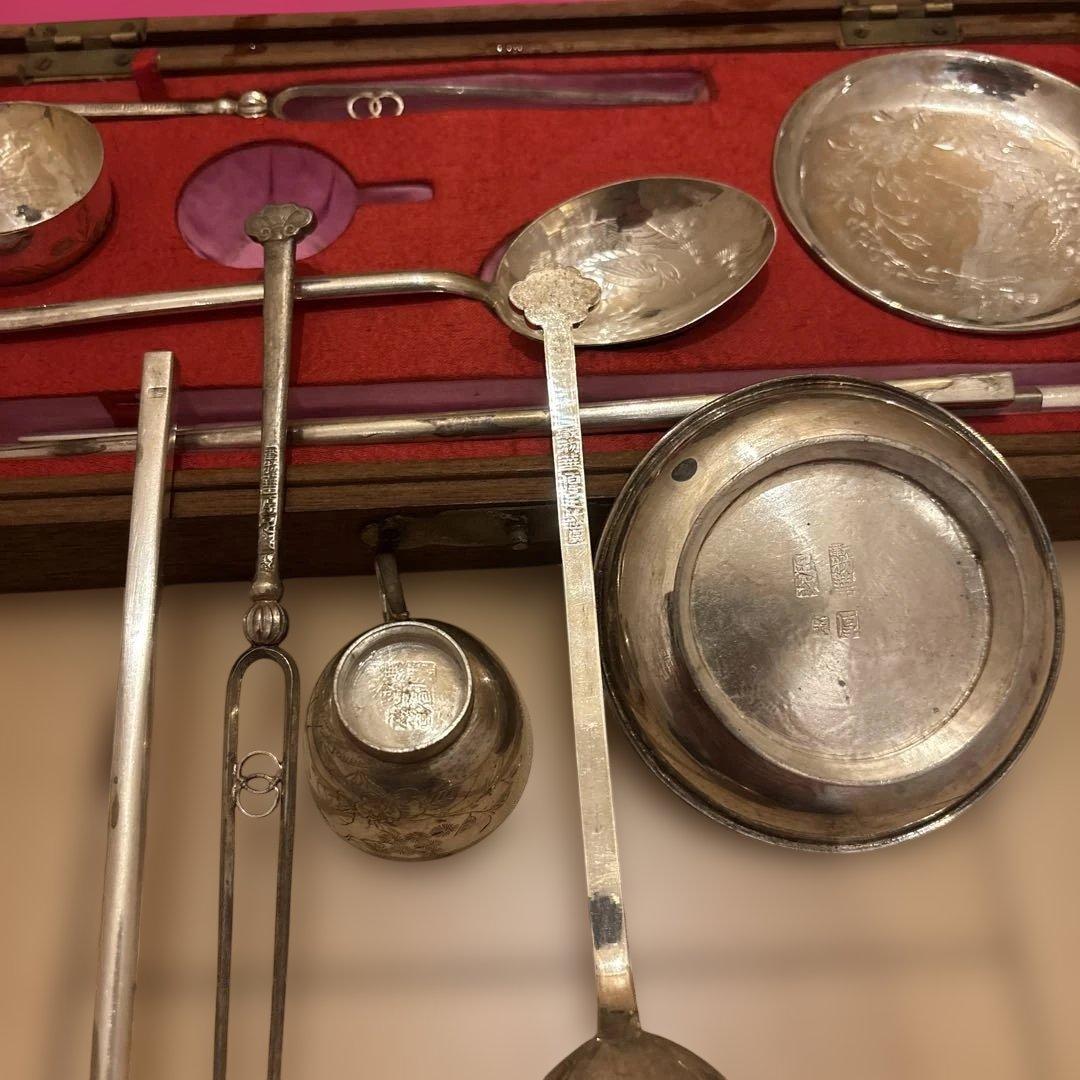 純銀瓶　骨董品セット売り　鉄瓶等