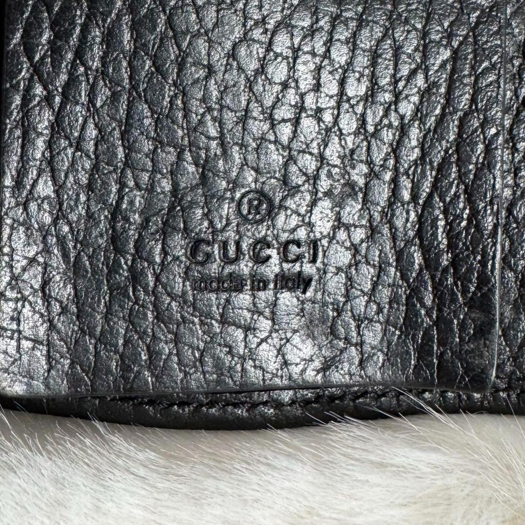GUCCI グッチ GGマーモント レザー 6連キーケース ブラック ×ゴールド