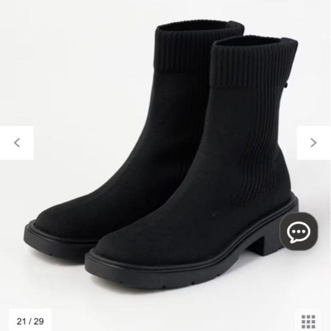 【新品】オンワード　steppi サイドゴアブーツ ブラック23.5センチ　黒