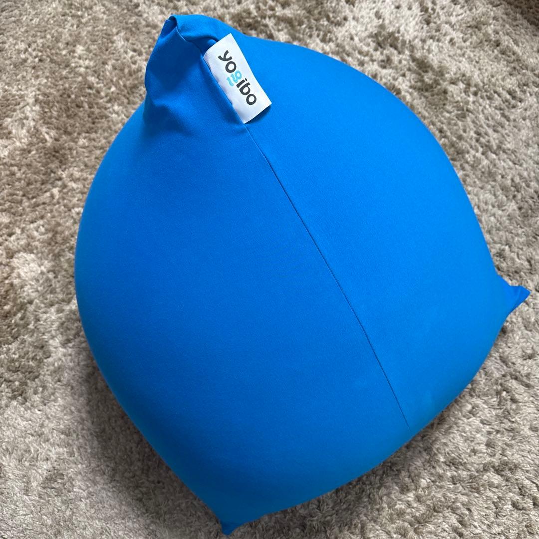 青 ビーズクッション ジッパー付き