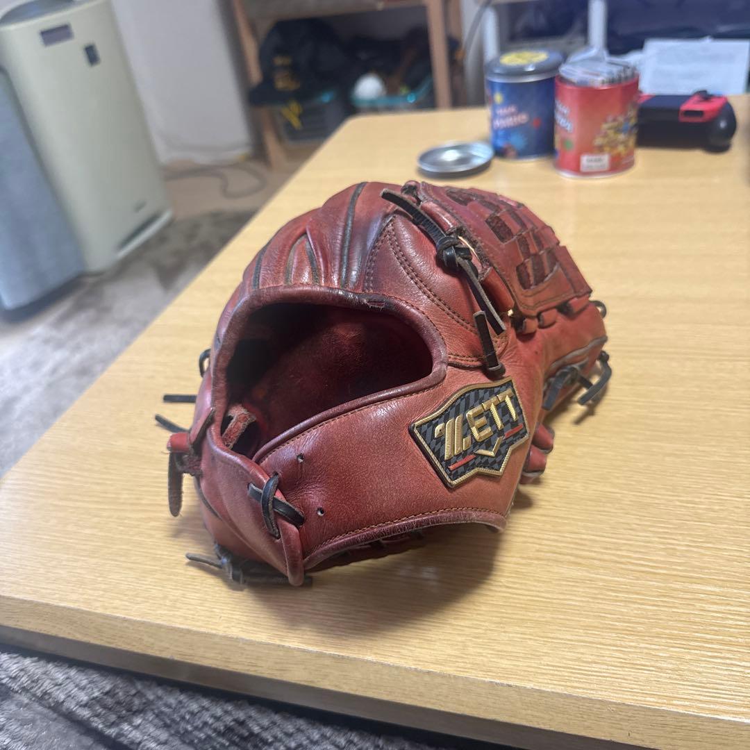 ラ*ん様 ZETT 硬式グローブ ブラウン 編み込みデザイン