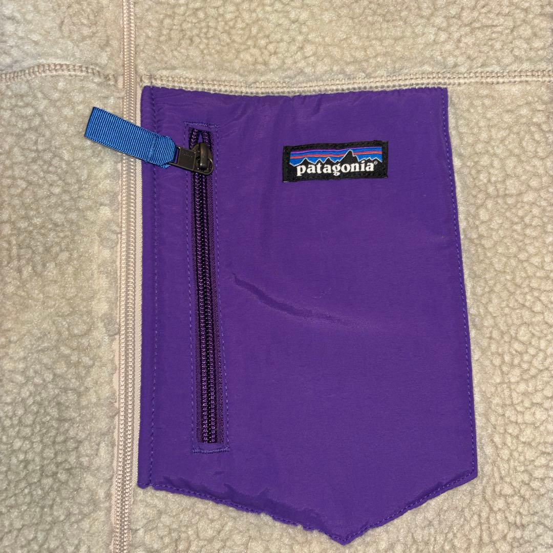ま*ー様 patagonia フリースベスト Lサイズ ホワイト/パープル