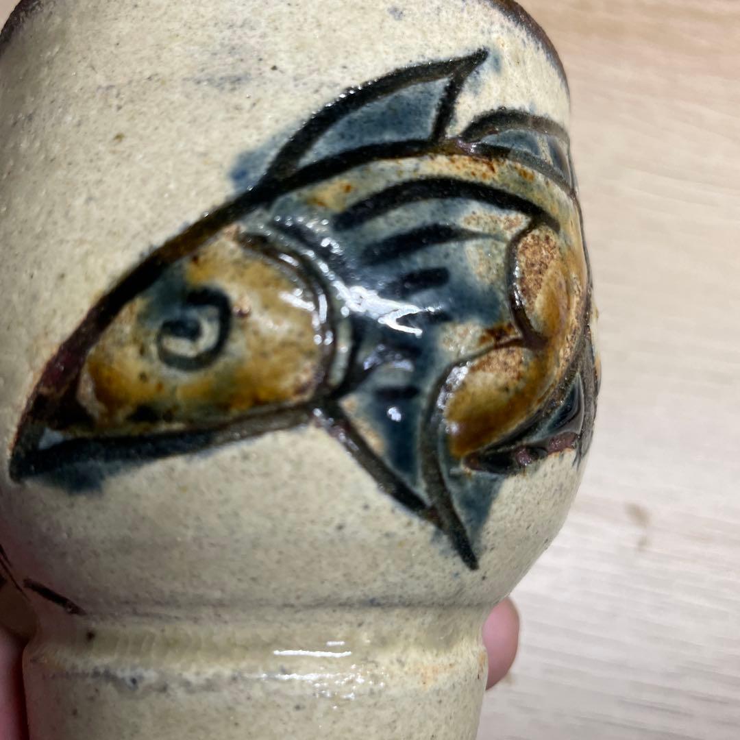 壺屋焼　金城次郎　双魚湯呑　箱なし