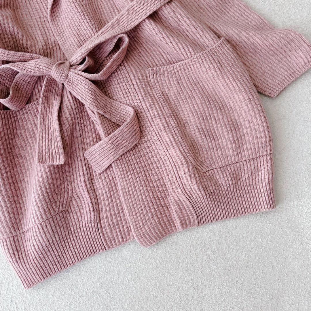 最高級✨白タグ　マックスマーラ　フーディーカーディガン　ベルト　カシミヤ　ピンク