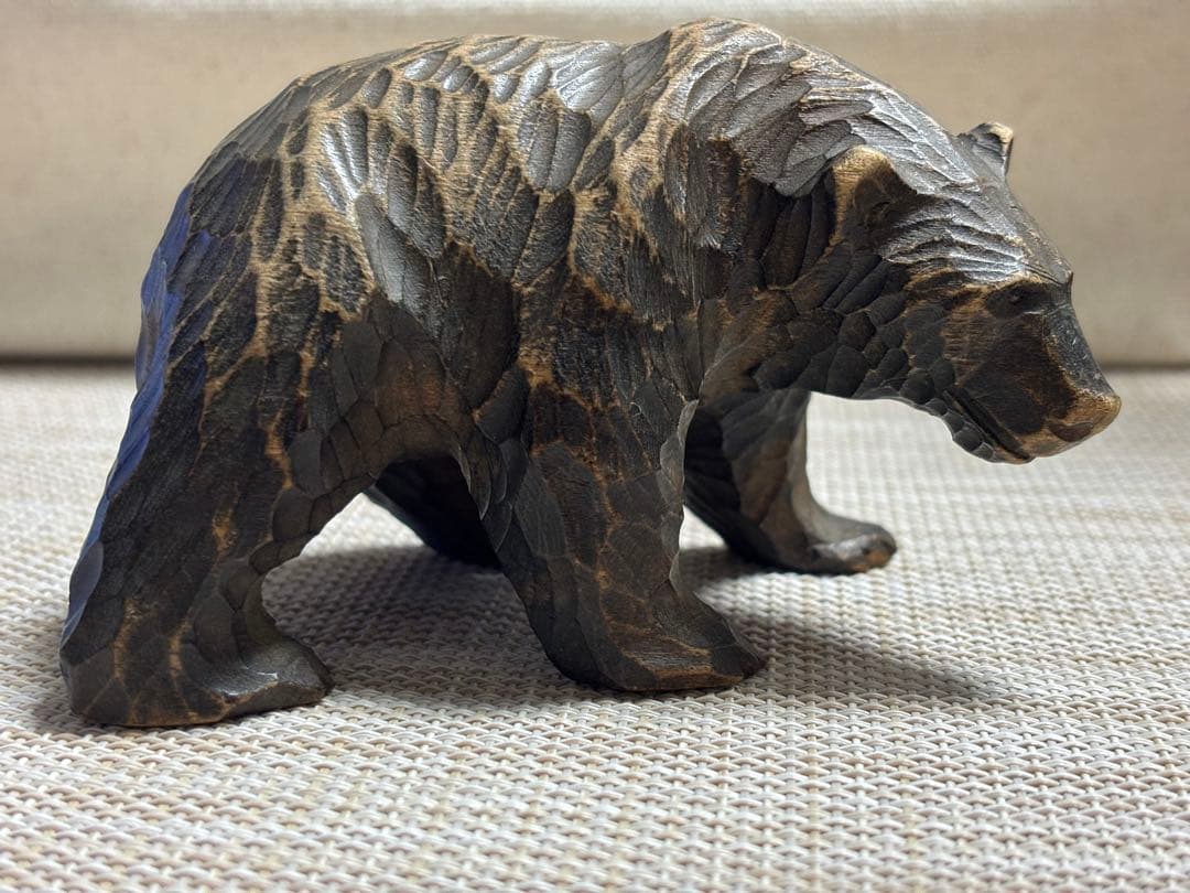 【希少】北海道 白老 アイヌ 木彫り熊 置物　アンティーク