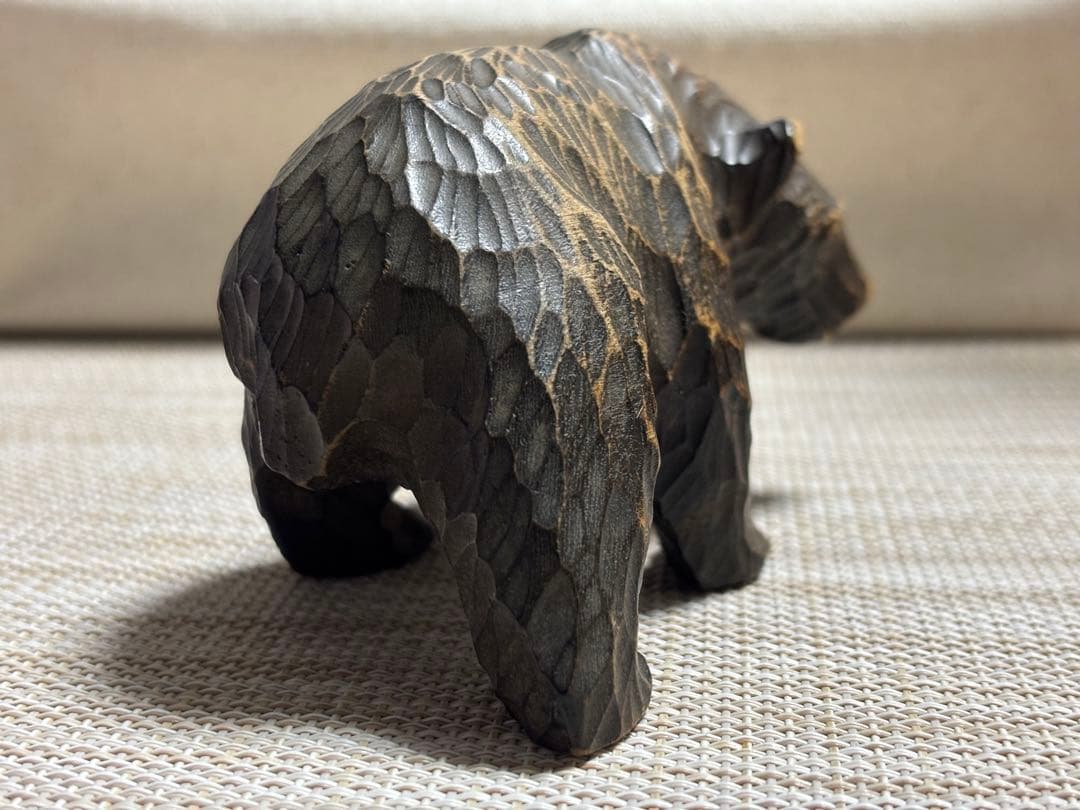 【希少】北海道 白老 アイヌ 木彫り熊 置物　アンティーク