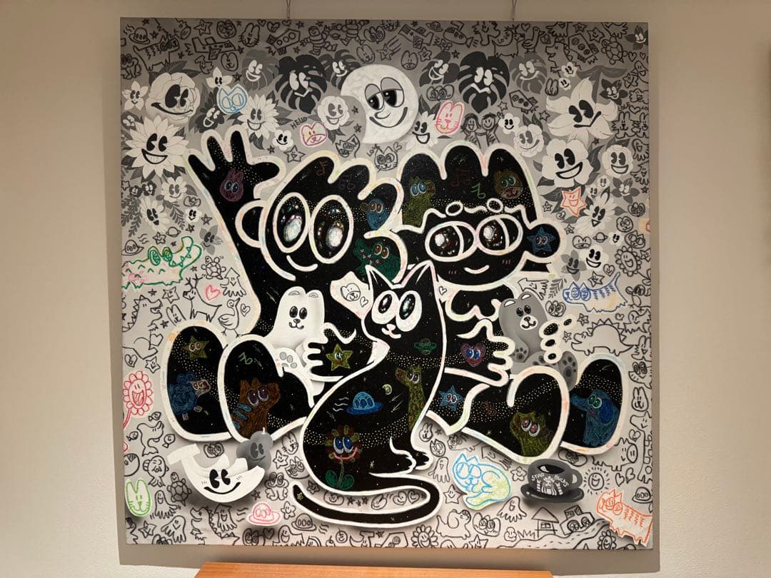 戸田悠理 キャンバス作品　原画YUM AND RIN HELLO!