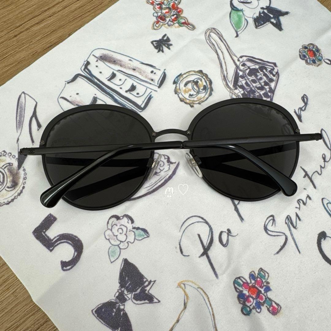 CHANEL　シャネル　パールサングラス　ココマーク　アイウェア　ブラック