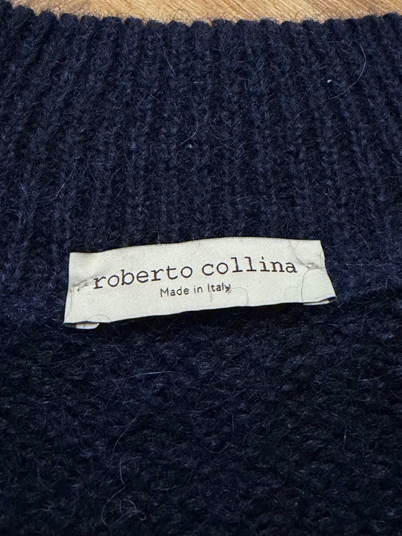美品 roberto collina イタリア製 ウールモヘアドライバーズニット