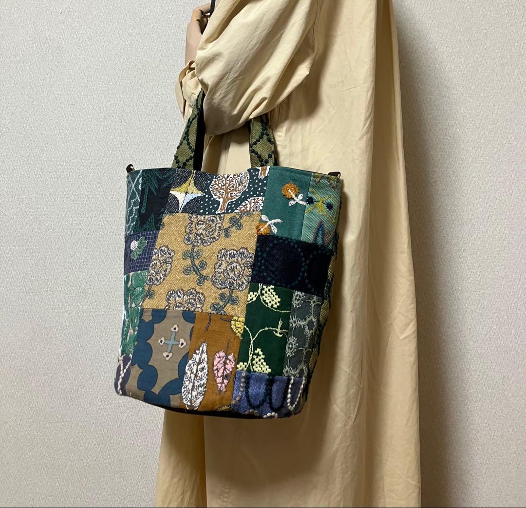ミナペルホネン ハンドメイド　パッチワーク×tambourine トートバッグ