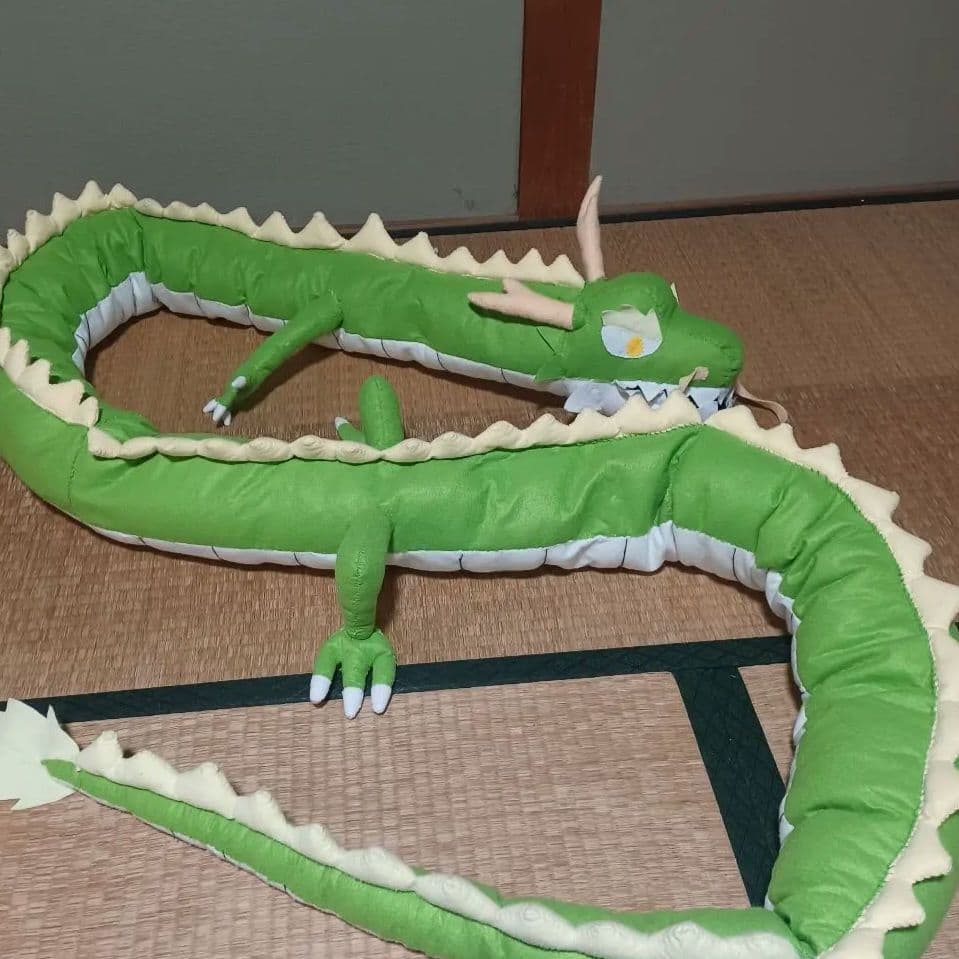 僕のオリジナル自作ぬいぐるみ 今回のテーマは 緑色のドラゴン 東洋龍