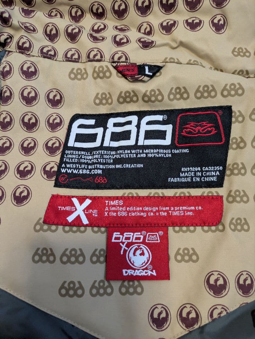 限定値下げ　686×DRAGON 限定 TIMES LINE スノーボードウェア