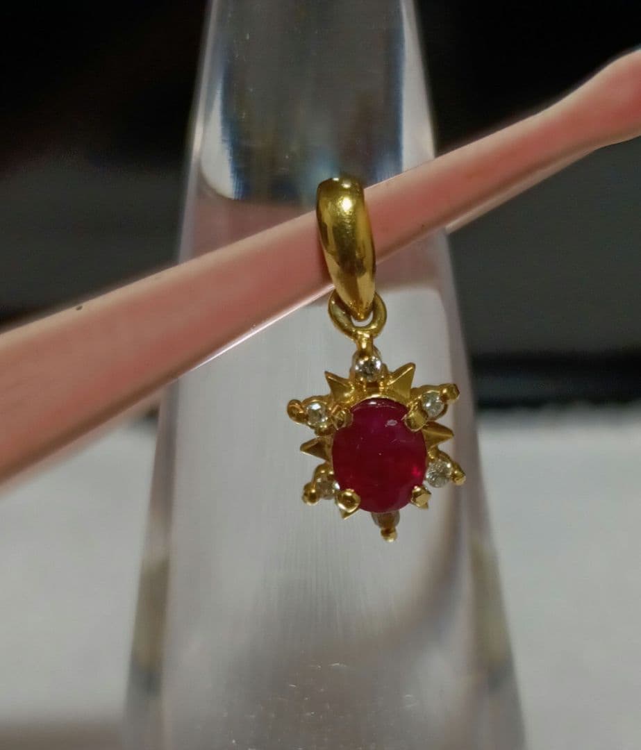 ルビーダイヤ付ペンダントトップ　K18