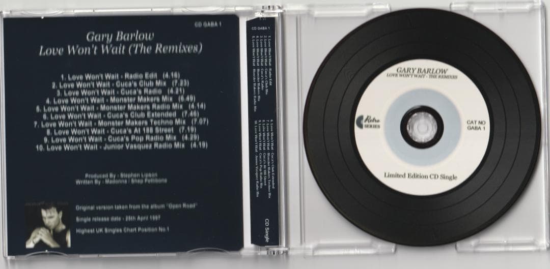 Gary Barlow - Love Won't Wait　リミックス集 CD