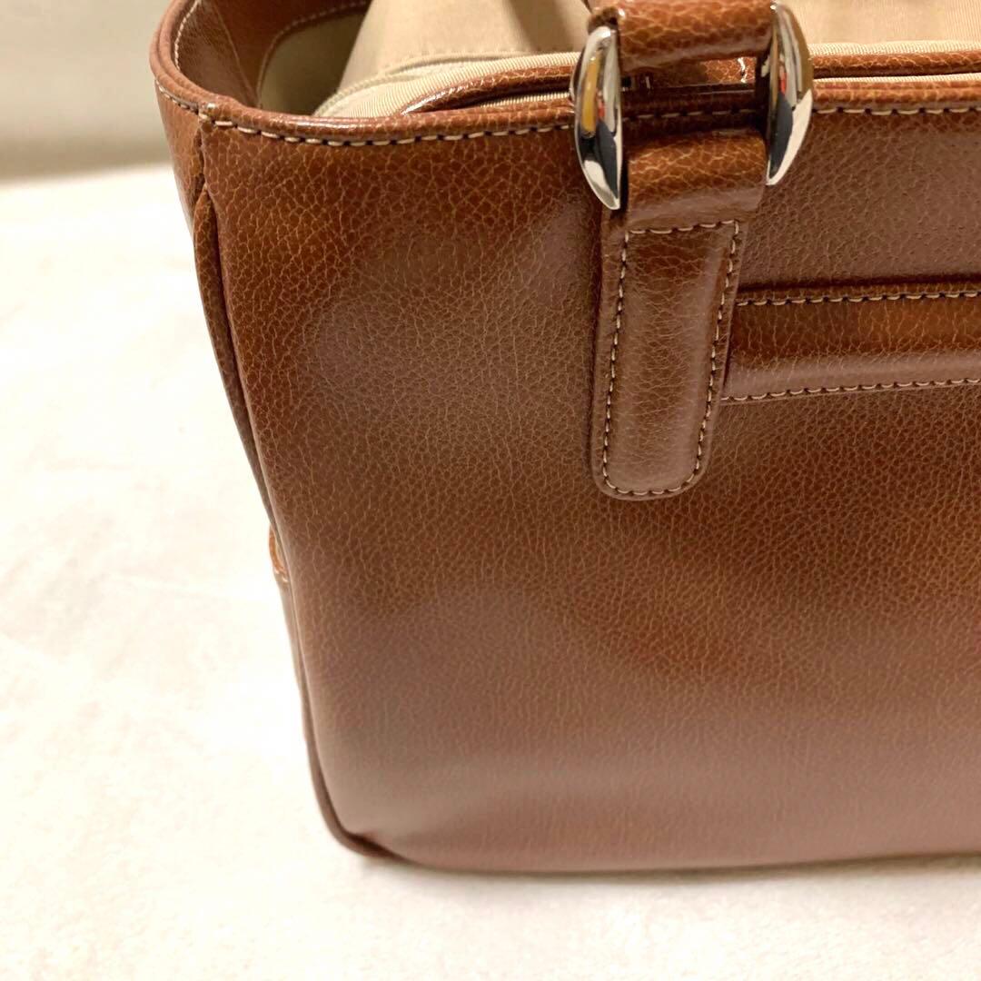 希少 ハマノ 濱野 ハンドバッグ バッグインバック 牛革 レザー 皇室御用達