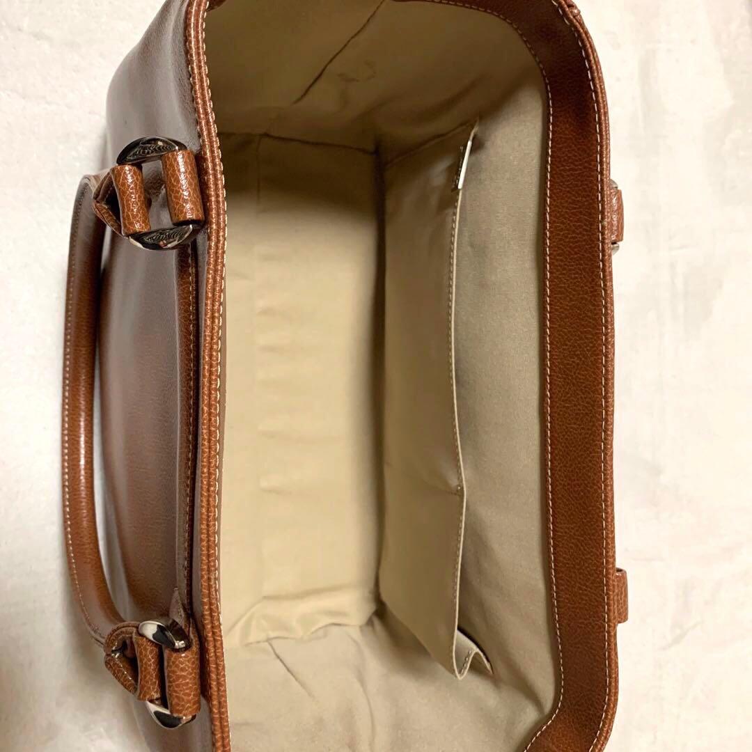 希少 ハマノ 濱野 ハンドバッグ バッグインバック 牛革 レザー 皇室御用達