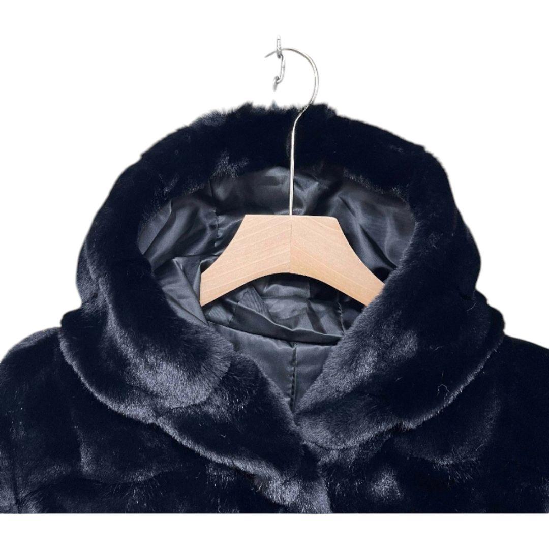 ミラノ発　毛皮コート　ミンクカシミヤ混　フード付き ジャケット　レディース　M