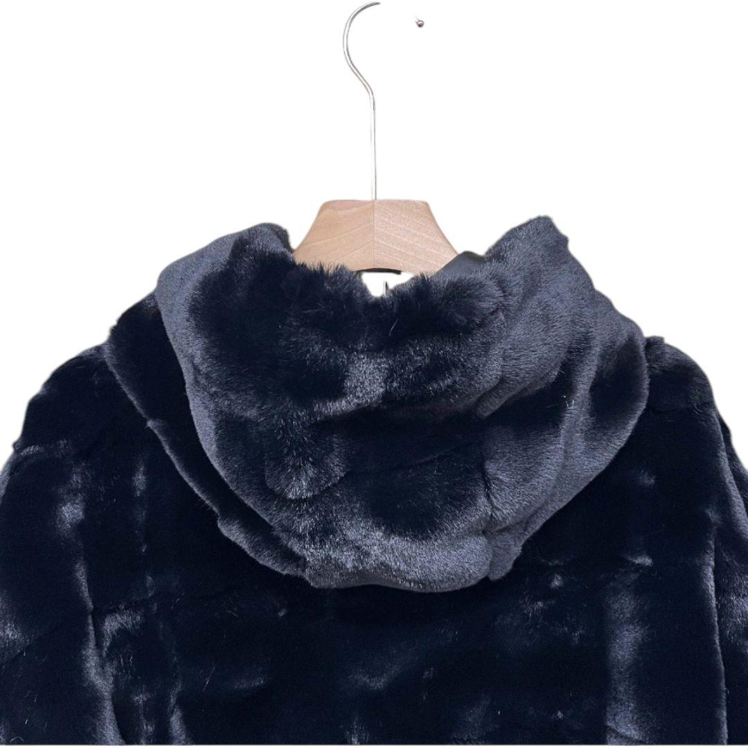 ミラノ発　毛皮コート　ミンクカシミヤ混　フード付き ジャケット　レディース　M
