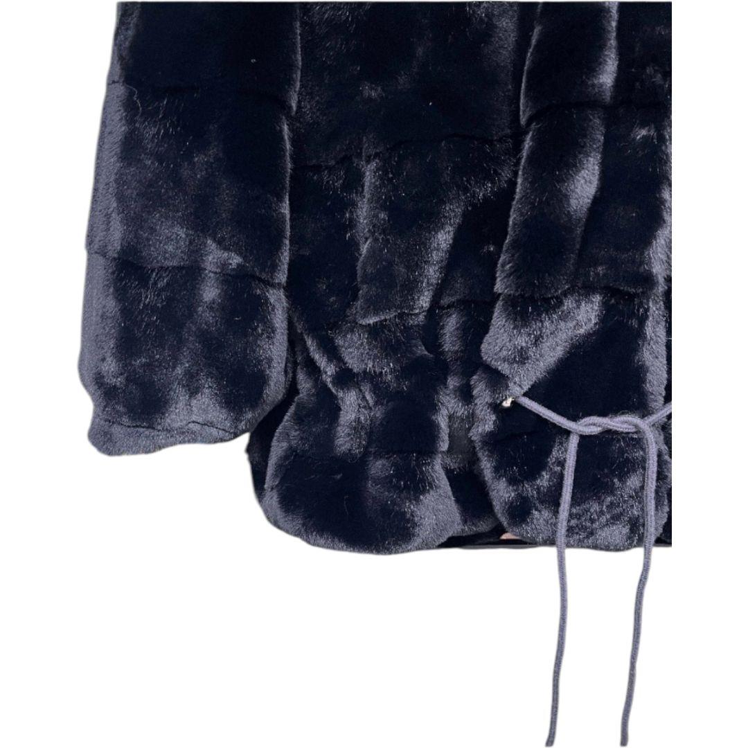 ミラノ発　毛皮コート　ミンクカシミヤ混　フード付き ジャケット　レディース　M