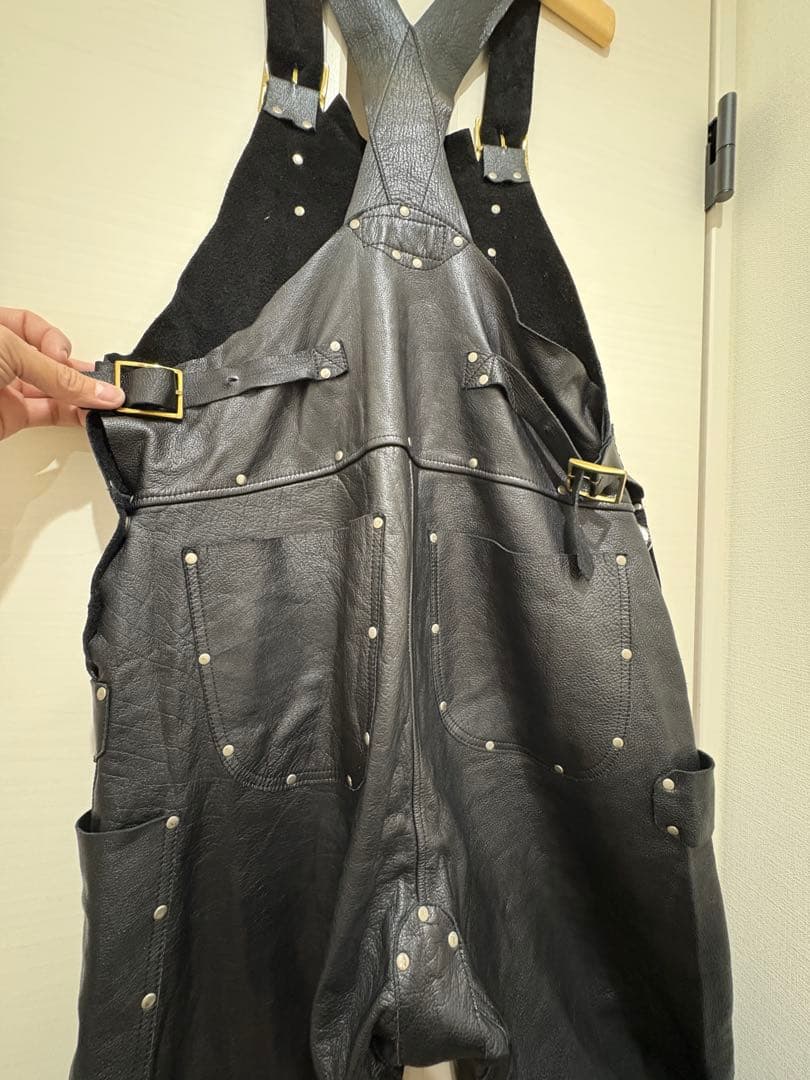 レザーオーバーオール　90s shopオリジナル