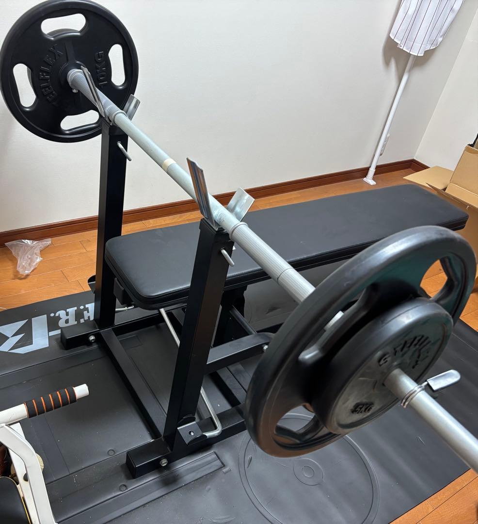 トレーニングベンチ バーベルウエイトプレート付き 直接引き取りもok