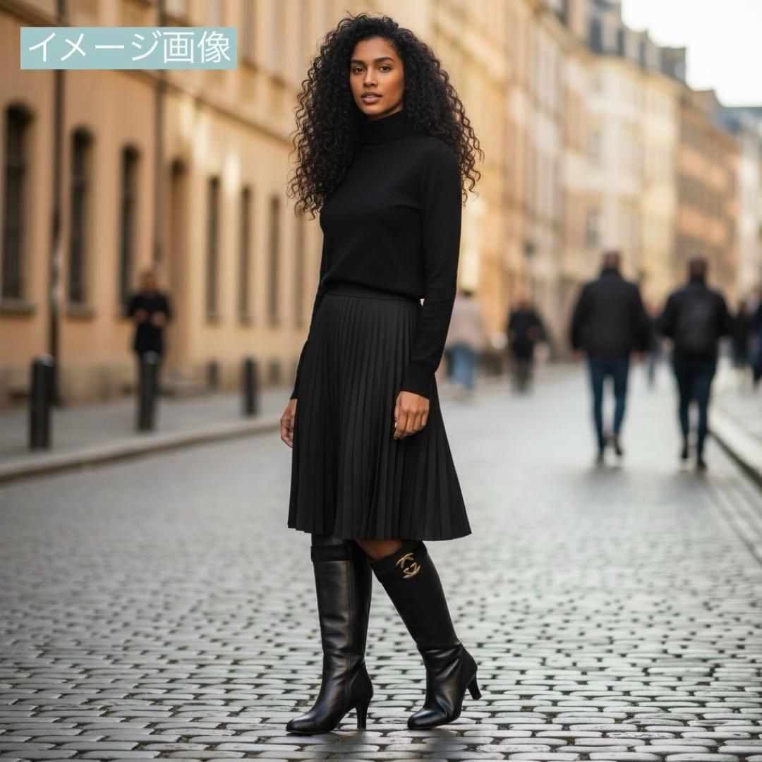 GUCCI グッチ レザーロングブーツ インターロッキング GGマーク 22.5