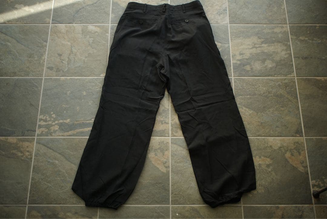 99ss ヨウジヤマモト プールオム 90s リブ シルク スラックス