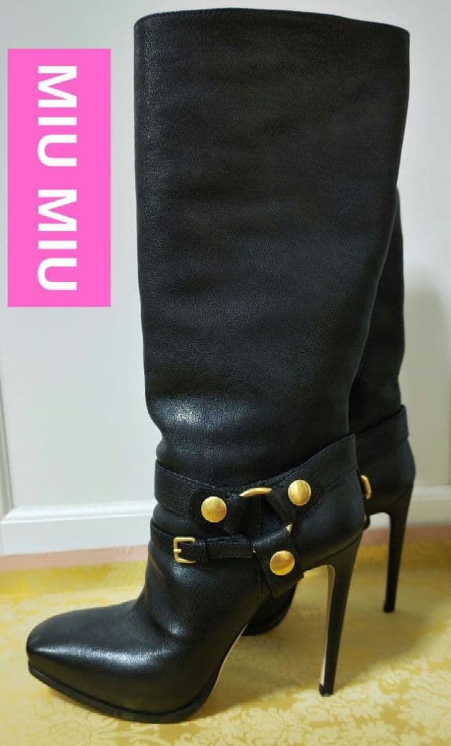 SALE★定価150,000円★MIU MIU★黒ブーツ★牛革