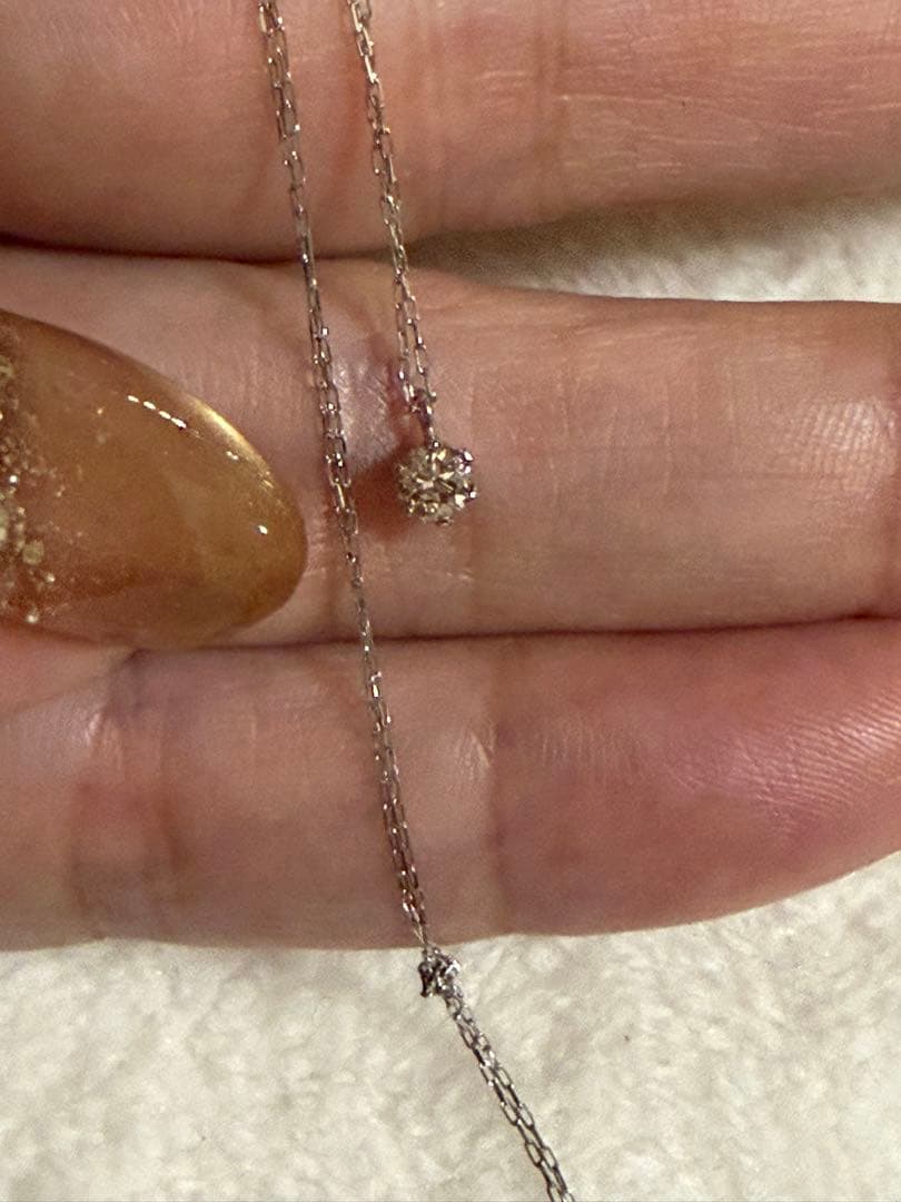 0.0.1カラット天然ダイヤモンドネックレスPT900