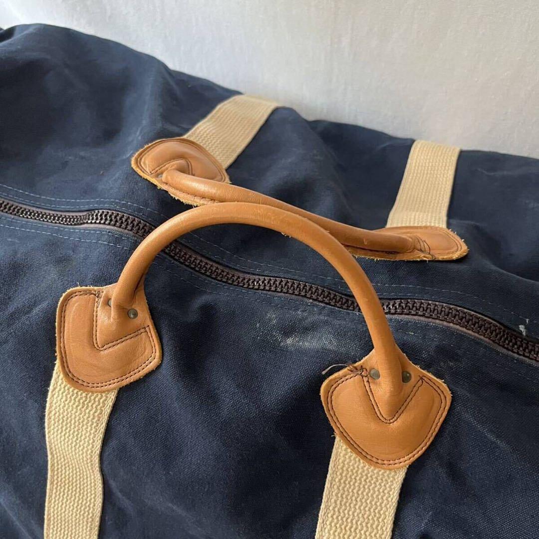 80s LL Bean レザーハンドル キャンバス ボストンバッグ ビンテージ