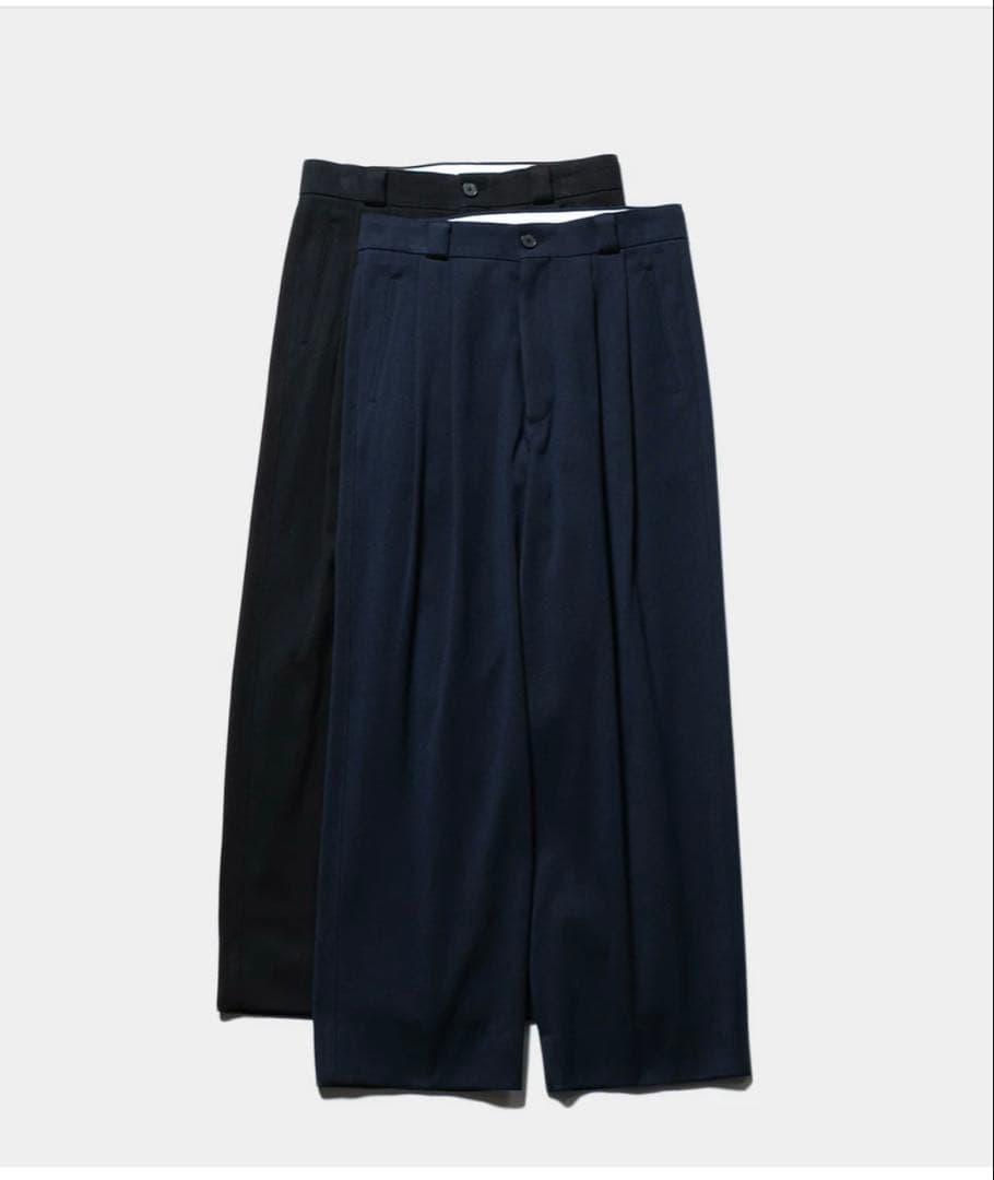 パンツ A.PRESSE COTTON SILK TWILL WIDE TROUSERS