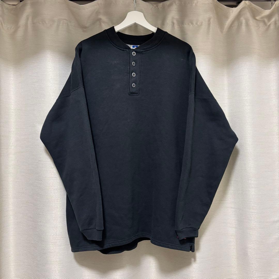 RUSSELL ATHLETIC 90sヘンリーネック USA製 黒 XL
