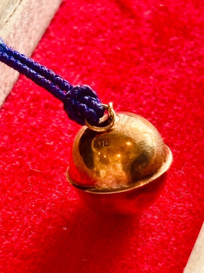 開運 鈴 K18 18金 ゴールド 桐箱入り 根付 ストラップ