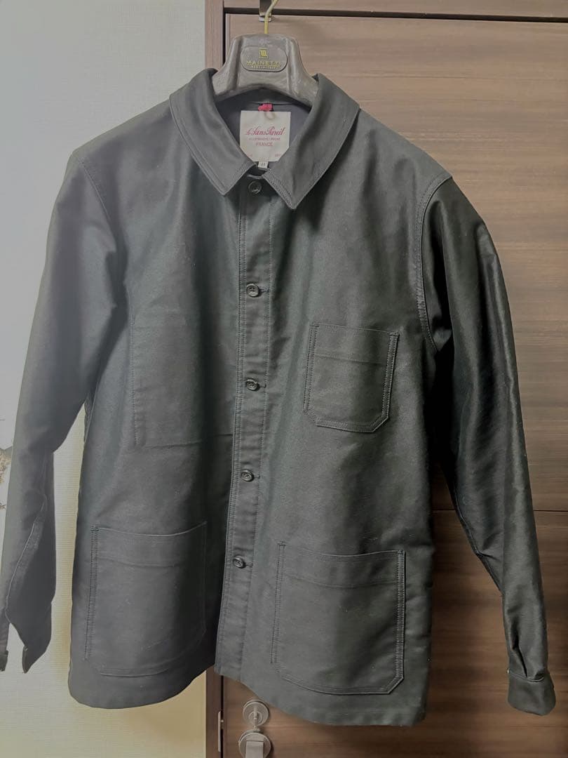 ル サン パレイユ コットンモールスキン カバーオール　ブラック 44 XL