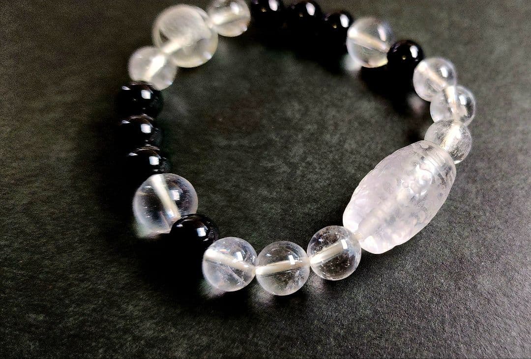 梟　福を呼ぶ マニ車　翡翠　ヒマラヤ水晶　フクロウブレス 023