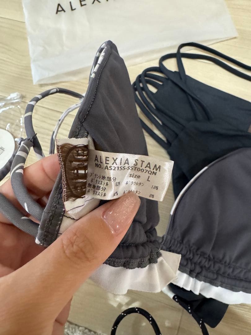 ALEXIA STAM セパレート水着 L グレー/ブラック