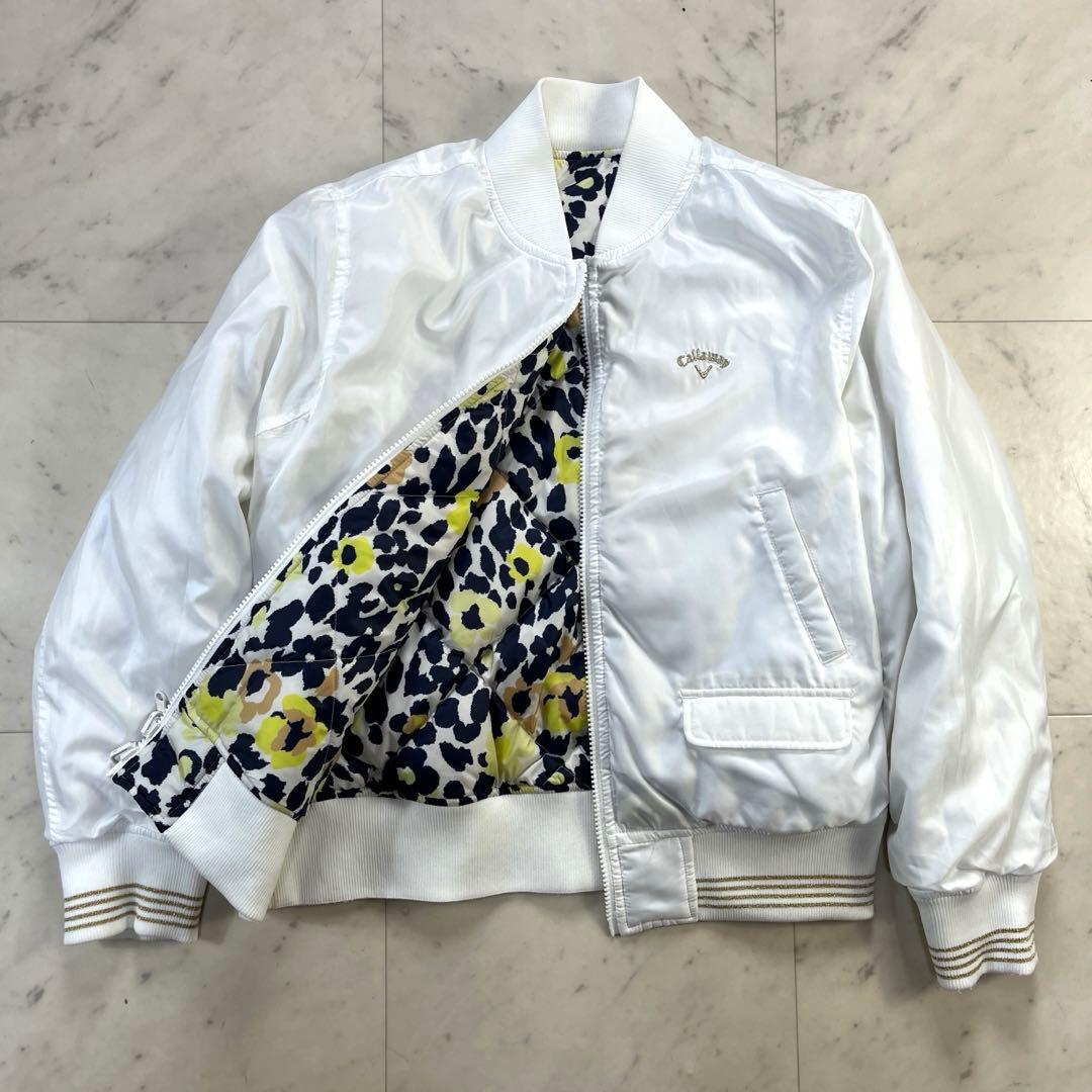 極美品♪キャロウェイ　2way リバーシブル　MA-1 花柄ダウンジャケット　L