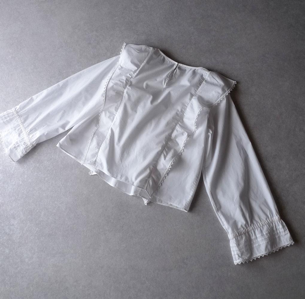 美品 トゥモローランド マカフィー 1,7万 フリルブラウス ホワイト C340