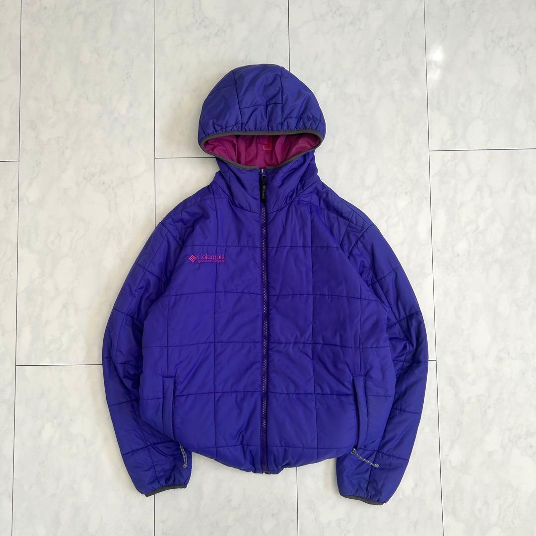 Columbia hooded puffer jacket リバーシブル　00s