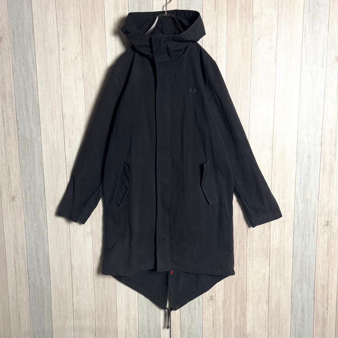 3273【人気・美品】フレッドペリー ワンポイント刺繍ロゴ モッズコート