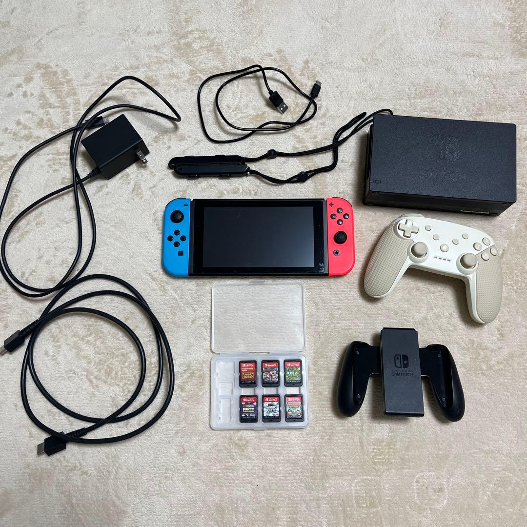 ジ*キ様 Nintendo Switch 本体 赤/青 + ゲーム6本セットまと